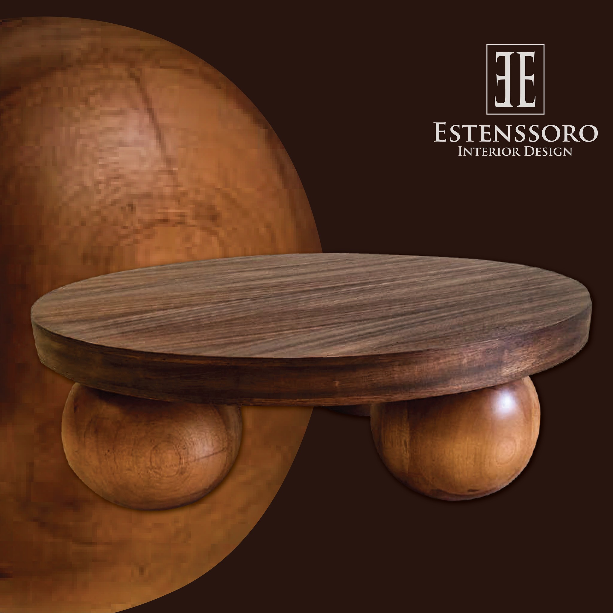 Mesa escultórica de madera diseñada por Estenssoro