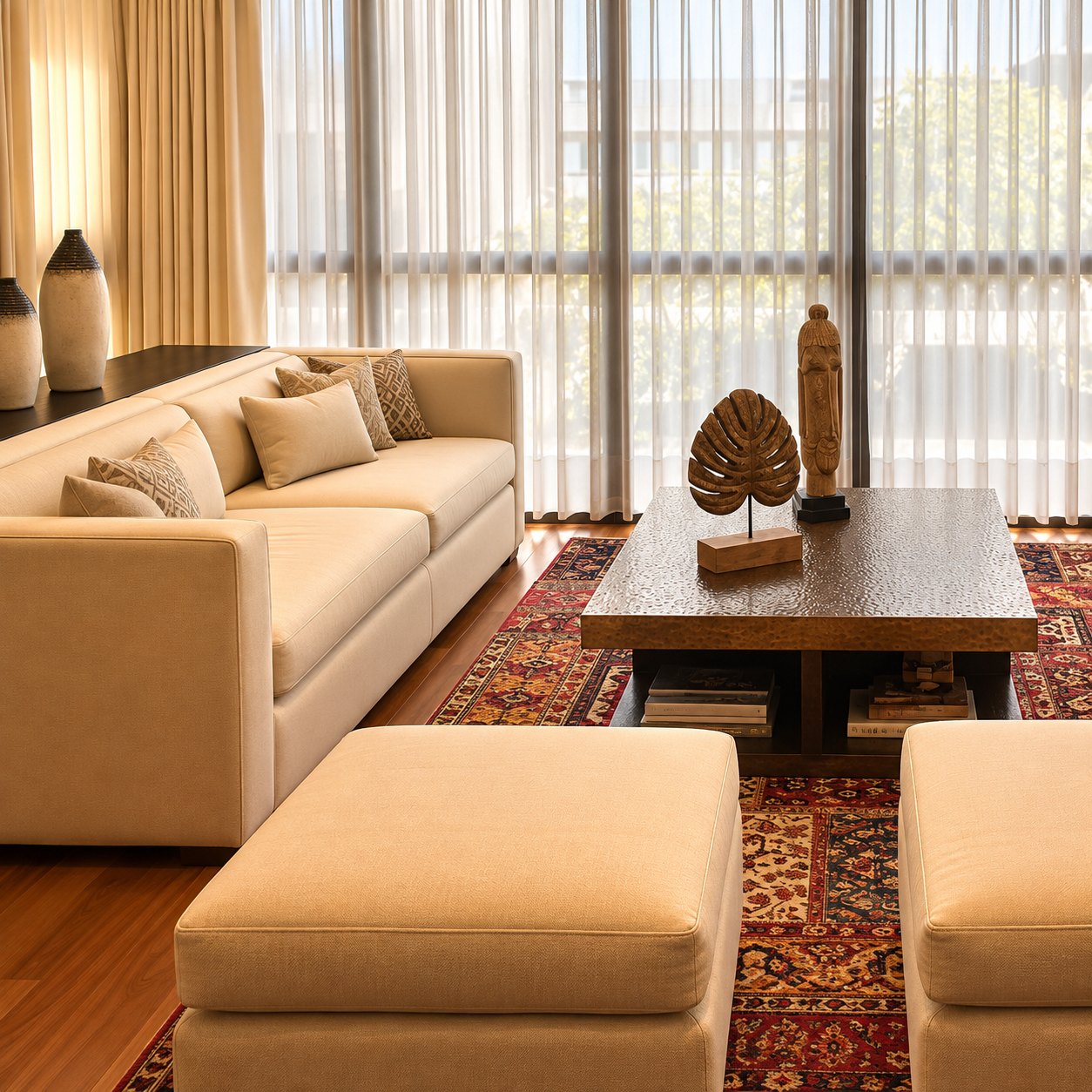 Casa C.R. en La Paz — living y composición de tapicería
